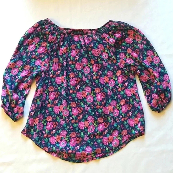 Abercrombie & Fitch Floral sheer ¾ sleeve Top - Picture 3 of 4